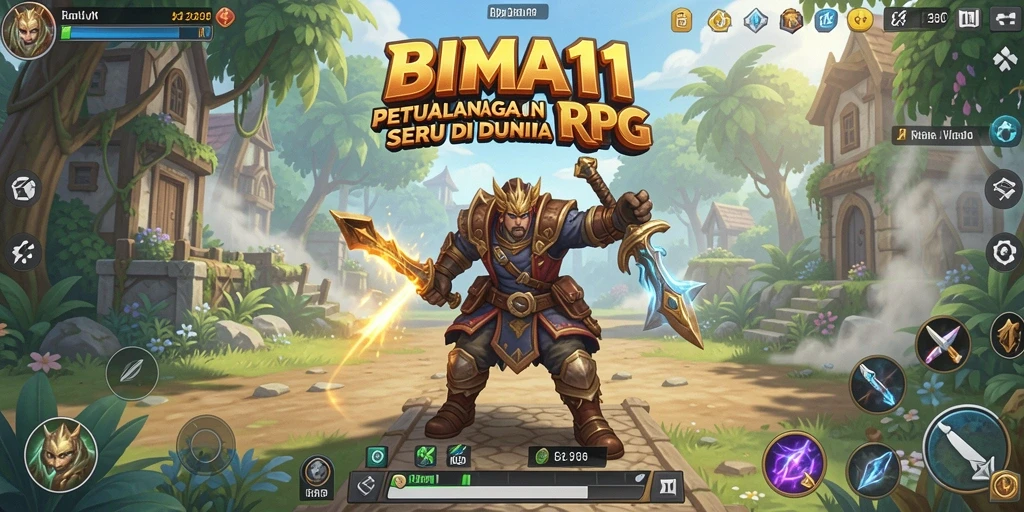 Screenshot BIMA11 menunjukkan aksi pertempuran epik dalam game RPG.