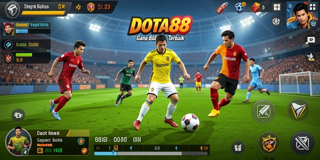 Tampilan mendebarkan dari aksi sepak bola di DOTA88.