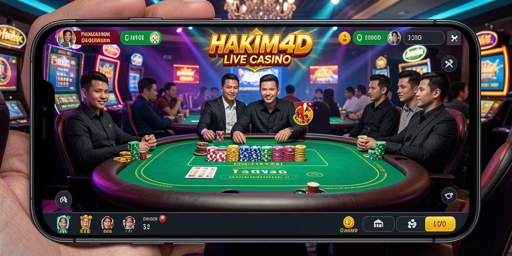 Tampilan gameplay seru HAKIM4D dalam Live Casino.