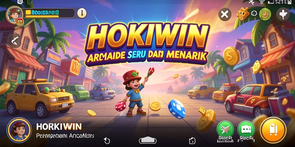 Tampilan utama gameplay HOKIWIN yang penuh warna dan tantangan.