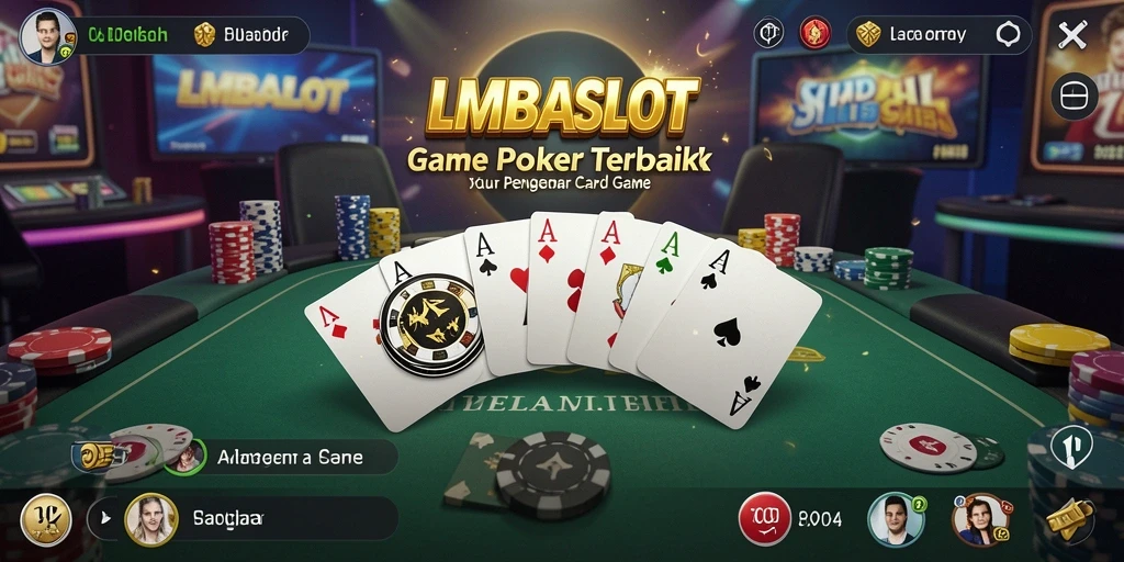 Tampilan utama LMBASLOT menunjukkan gameplay poker yang menarik.