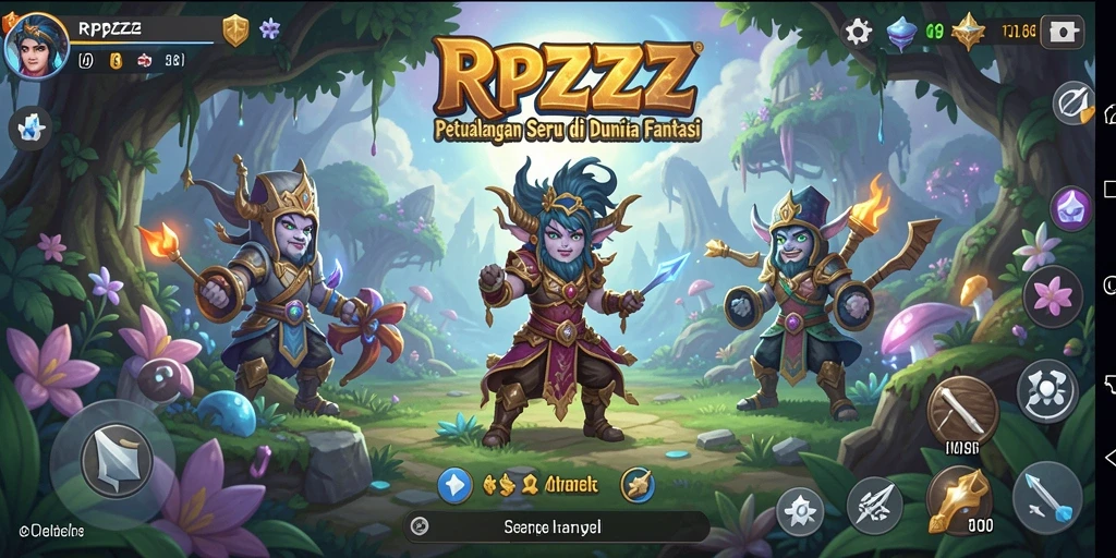 Tampilan gameplay RPZZZ yang memukau dan penuh petualangan.