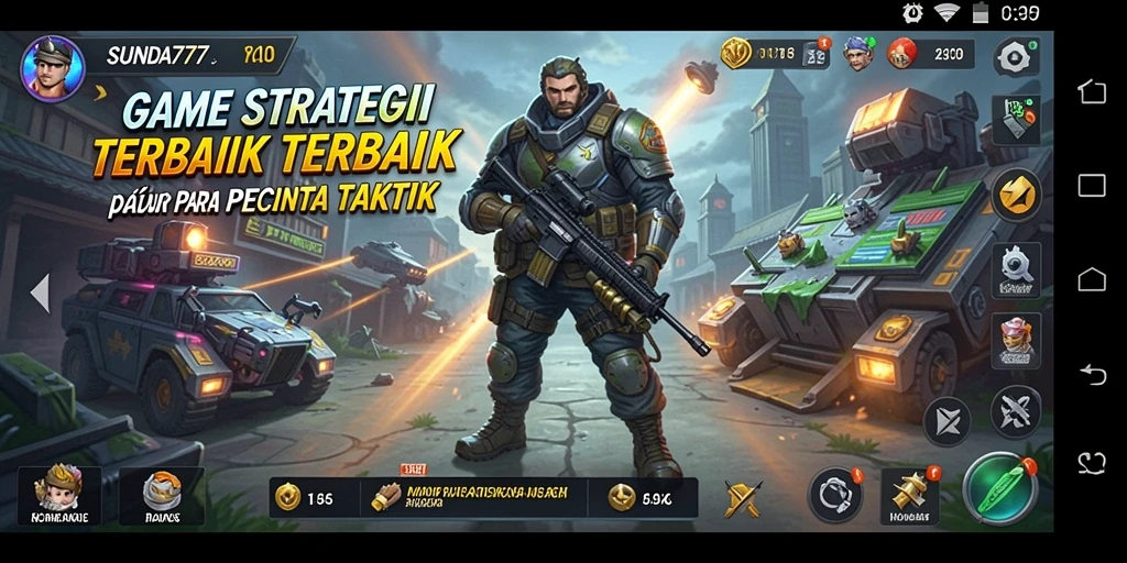 Tangkapan layar menunjukkan pertempuran strategis yang seru dalam SUNDA777.