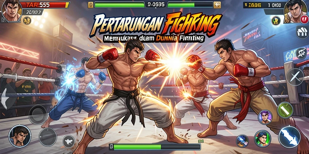 Screenshot TAR555 menampilkan aksi pertarungan yang intens dan karakter yang mengesankan.