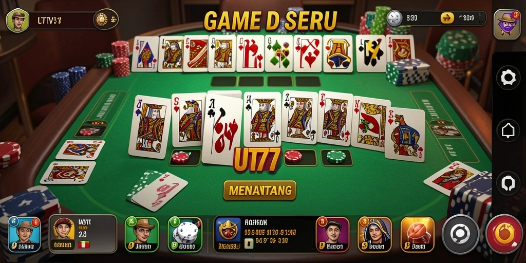 Tangkapan layar UT77 menampilkan gameplay domino yang menarik.